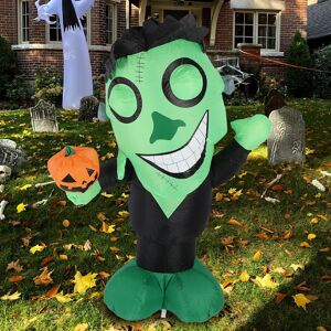 Us Plug 3.9ft Inflatable Green With Pumpkin Big Eyes Led Lights Outdoor Us Plug 3.9ft Inflatable Green With Pumpkin Big Eyes Led Lights Outdoor