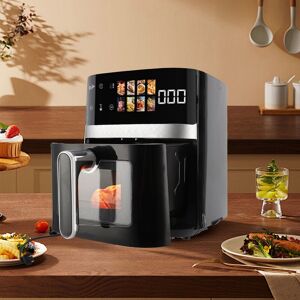 5qt Oilless Fryer Black Large Capacity Visual Window Color Display Fully Autom ↑ 5qt Oilless Fryer Black Large Capacity Visual Window Color Display Fully Autom ↑