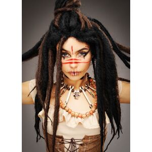 Struts Womens Halloween Voodoo Scary Witch Doctor Cosplay Dreadlock Bun Wig Struts Womens Halloween Voodoo Scary Witch Doctor Cosplay Dreadlock Bun Wig