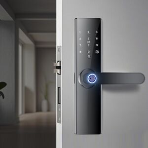 Fingerprint Keypad Door Handle Lock For Tu-Ya App Emergency Power Supply Keyless Fingerprint Keypad Door Handle Lock For Tu-Ya App Emergency Power Supply Keyless