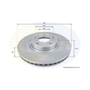 Comline Coated Brake Disc - Supersedes Adc5078v Front Axle To Fit Hyundai I40 11->19, Ix Comline Coated Brake Disc - Supersedes Adc5078v Front Axle To Fit Hyundai I40 11->19, Ix