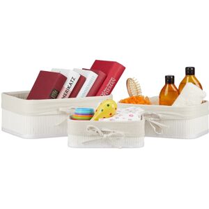 Relaxdays Boxes Storage Basket Set Decor Tidy Shelves White Bamboo Organiser Space Folding Relaxdays Boxes Storage Basket Set Decor Tidy Shelves White Bamboo Organiser Space Folding