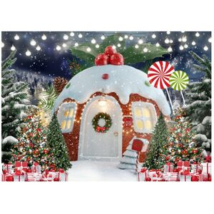 Sodial 2x(300x200cm Christmas Background Cloth Christmas Snow House8322 Sodial 2x(300x200cm Christmas Background Cloth Christmas Snow House8322