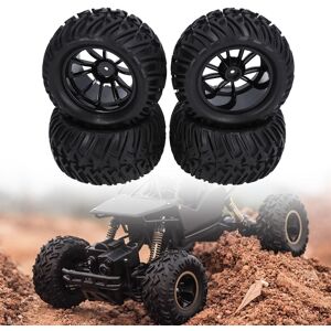 (Black)Nizuuone 4pcs 12mm Hex 1/10 Rc Truck Wheels And Tires For Axial For Hsp (Black)Nizuuone 4pcs 12mm Hex 1/10 Rc Truck Wheels And Tires For Axial For Hsp