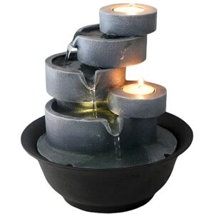 Primrose 21cm Slate Effect Cascading Bowls Tabletop Water Feature With Leds Primrose 21cm Slate Effect Cascading Bowls Tabletop Water Feature With Leds