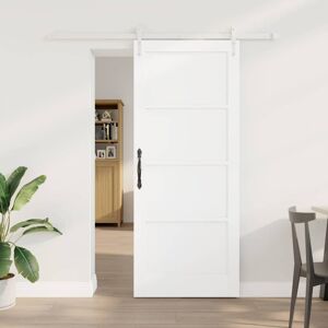 Vidaxl Sliding Door White 83 X 202 Cm Solid Pine Wood & Steel Matte Finish Interior Uk Vidaxl Sliding Door White 83 X 202 Cm Solid Pine Wood & Steel Matte Finish Interior Uk