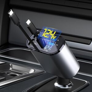 Aimtel Retractable Car Charger,4 In 1 Car Phone Fast Charger,Retractable Cables( Aimtel Retractable Car Charger,4 In 1 Car Phone Fast Charger,Retractable Cables(