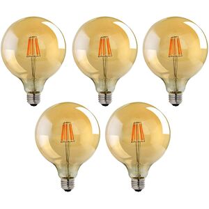 Led Bulbs Amber Glass Metal G125 E27 8w Dimmable Warm 2700k Pack Of 5 Edison Uk Led Bulbs Amber Glass Metal G125 E27 8w Dimmable Warm 2700k Pack Of 5 Edison Uk