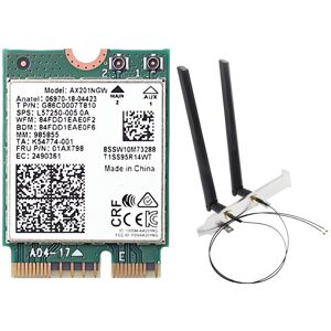 Sodial 3x(Ax201ngw Wifi Card With Antenna 2.4 Ghz+5ghz Wifi 6 3000mbps M.2 Cnvio21643 Sodial 3x(Ax201ngw Wifi Card With Antenna 2.4 Ghz+5ghz Wifi 6 3000mbps M.2 Cnvio21643