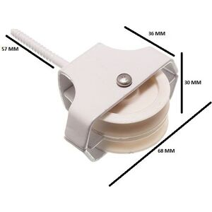 Twin Double Wheel Screw In Pulley White ( Pack Of 100 ) Twin Double Wheel Screw In Pulley White ( Pack Of 100 )