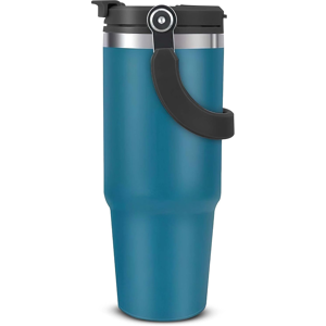 Does Not Apply Sanda Blue Travel Mug With Handle 30oz 900ml Double Wall Stainless Steel Insulat Does Not Apply Sanda Blue Travel Mug With Handle 30oz 900ml Double Wall Stainless Steel Insulat