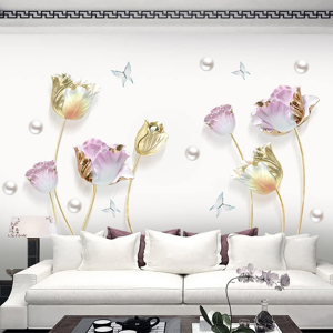 Does Not Apply Large 3d Flower Wall Stickers Gold Tulip Floral Wall Art Decals For Living Room Does Not Apply Large 3d Flower Wall Stickers Gold Tulip Floral Wall Art Decals For Living Room