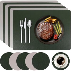 Placemats And Coaster Sets 6,Place Mats For Table Pvc Leather Heat-Resistant Was Placemats And Coaster Sets 6,Place Mats For Table Pvc Leather Heat-Resistant Was