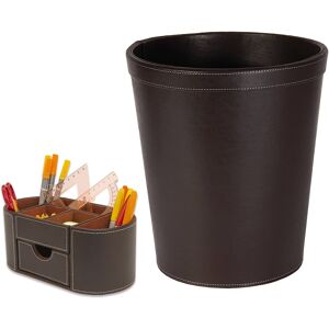 Osco Faux Leather Office Set 06 - Brown Osco Faux Leather Office Set 06 - Brown