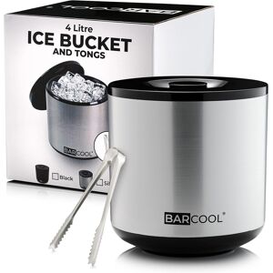 Ice Bucket With Lid And Ice Tongs 4 Litre Round & Double Walled Insulation Ice Bucket With Lid And Ice Tongs 4 Litre Round & Double Walled Insulation