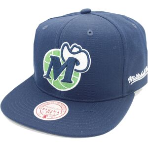 Mitchell & Ness Dallas Mavericks Navy English Dropback Snapback Cap Mitchell & Ness Dallas Mavericks Navy English Dropback Snapback Cap