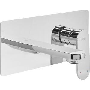 Beliani Wall Mounted Basin Mixer Tap Chungara Brass Silver Beliani Wall Mounted Basin Mixer Tap Chungara Brass Silver