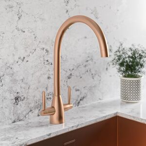 Copper Dual Lever Monobloc Kitchen Mixer Tap - Enza Tamara Tamdlcpr Copper Dual Lever Monobloc Kitchen Mixer Tap - Enza Tamara Tamdlcpr