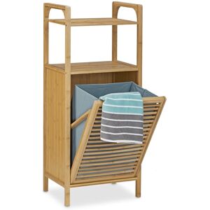 Relaxdays Laundry Hamper With Shelf Bathroom Storage Rack Space-Saving 2 Shelves Foldable Relaxdays Laundry Hamper With Shelf Bathroom Storage Rack Space-Saving 2 Shelves Foldable