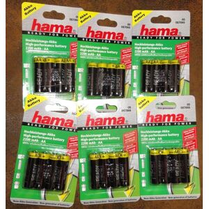 6 Packs Of 4 Hama Aa Rechargeable Batteries 1.2v 2200mah Nimh (24 Batteries) 6 Packs Of 4 Hama Aa Rechargeable Batteries 1.2v 2200mah Nimh (24 Batteries)