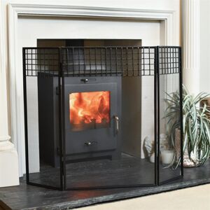 Black Country Metal Works High Contemporary Steel Three Fold Fire Guard Fireplace Spark Screen Protector Black Country Metal Works High Contemporary Steel Three Fold Fire Guard Fireplace Spark Screen Protector