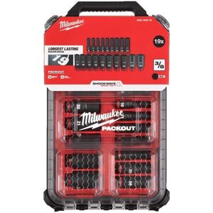 Milwaukee 4932480946 3/8 Drive Packout Deep Impact Shockwave Socket Set 19 Piece Milwaukee 4932480946 3/8 Drive Packout Deep Impact Shockwave Socket Set 19 Piece
