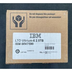 Lenovo Lto6 Data Tape/cartridge 2.5tb 00v7590 New - 5 Pack Lenovo Lto6 Data Tape/cartridge 2.5tb 00v7590 New - 5 Pack