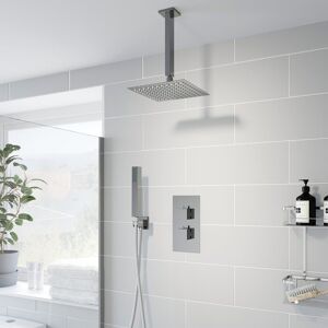 Architeckt Thermostatic Concealed Square Shower Ceiling Mounted And Handset Shower Heads Architeckt Thermostatic Concealed Square Shower Ceiling Mounted And Handset Shower Heads
