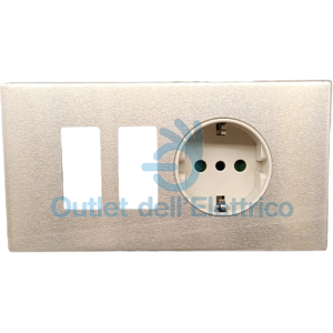 Vimar Spa Vimar 08670 Holder 4m C/1presa German And 2 Holes Blank With Plaque Aluminium Vimar Spa Vimar 08670 Holder 4m C/1presa German And 2 Holes Blank With Plaque Aluminium