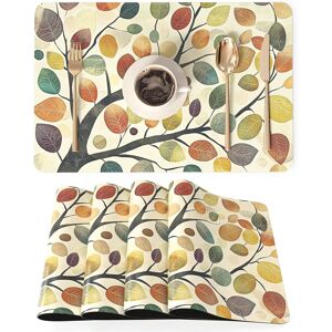 Faux Leather Placemats, Set Of 4, Waterproof Oil-Proof Heat-Resistant Pu Table M Faux Leather Placemats, Set Of 4, Waterproof Oil-Proof Heat-Resistant Pu Table M