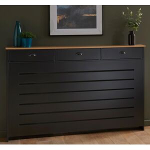 Affine Black Radiator Cover - Large With Three Drawers 1500mm Mdf Rectangular Affine Black Radiator Cover - Large With Three Drawers 1500mm Mdf Rectangular