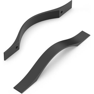 Furniware Black Kitchen D-Shape Drawer Pulls 96mm(3.8 Inch) Hole Center, Modern Furniware Black Kitchen D-Shape Drawer Pulls 96mm(3.8 Inch) Hole Center, Modern