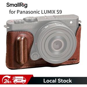 Smallrig Camera Leather Half Case With Wooden Grip For Panasonic Lumix S9 Smallrig Camera Leather Half Case With Wooden Grip For Panasonic Lumix S9