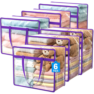 Does Not Apply 6 Pack Clear Storage Bags, 40l Plastic Storage Bag With Lid, Clothes Storage Bag Does Not Apply 6 Pack Clear Storage Bags, 40l Plastic Storage Bag With Lid, Clothes Storage Bag