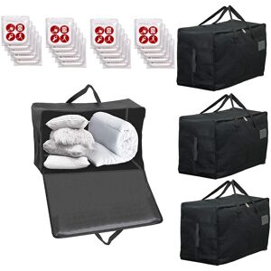 Large Canvas Bag Zipped Duvet Bedding Pillow Storage Zip Nylon 100l Black X 4 Large Canvas Bag Zipped Duvet Bedding Pillow Storage Zip Nylon 100l Black X 4