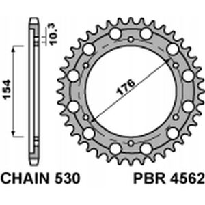 Pbr Rear Sprocket 4562 45 C45 Honda Cb 1000r '08-'18 (Jtr1340.45) (Chain.530) (S Pbr Rear Sprocket 4562 45 C45 Honda Cb 1000r '08-'18 (Jtr1340.45) (Chain.530) (S