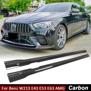 Rio For Mercedes W213 E43 E53 E63 Real Carbon Side Skirts Extension Lip Panel Rio For Mercedes W213 E43 E53 E63 Real Carbon Side Skirts Extension Lip Panel