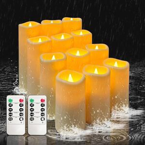Vetour Led Flameless Candles Of 12 Pieces, Waterproof Battery Operated Flickeri Vetour Led Flameless Candles Of 12 Pieces, Waterproof Battery Operated Flickeri