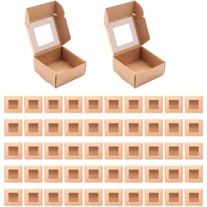 Sodial 2x(50 Pieces Box With Window Present Packaging Box Treat Box For2415 Sodial 2x(50 Pieces Box With Window Present Packaging Box Treat Box For2415