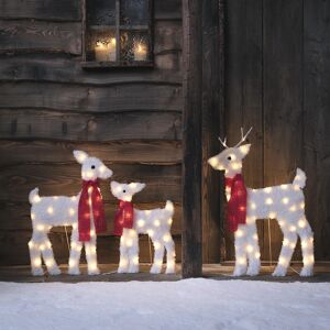 Branded Outdoor Christmas Set Of 3 Snowy Reindeer Light Up Figures 100 Warm White Leds P Branded Outdoor Christmas Set Of 3 Snowy Reindeer Light Up Figures 100 Warm White Leds P