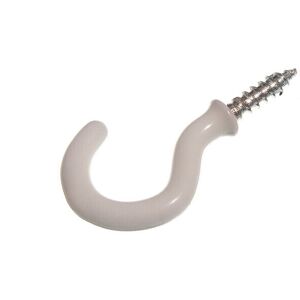Onestopdiy New 2,400 X Shouldered White Plastic Coated Screw In Cup Hanger Hooks 25mm 1 &qu Onestopdiy New 2,400 X Shouldered White Plastic Coated Screw In Cup Hanger Hooks 25mm 1 &qu
