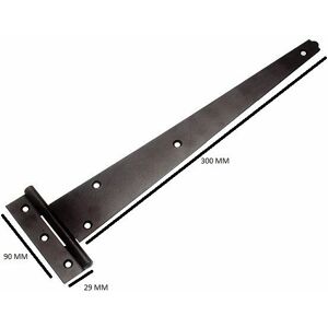 Onestopdiy T Hinge - 12 inch Black + Screws 20 Pairs Onestopdiy T Hinge - 12 inch Black + Screws 20 Pairs