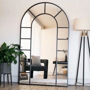 Jōbū Home Mio - Full Length Black Metal Arched Window Mirror - 180cm X 105cm. Jōbū Home Mio - Full Length Black Metal Arched Window Mirror - 180cm X 105cm.