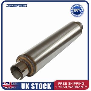 Jdmspeed Stainless Steel Universal Exhaust Silencer Box 4" Round X 2.5" Bore X 18" Long Jdmspeed Stainless Steel Universal Exhaust Silencer Box 4" Round X 2.5" Bore X 18" Long