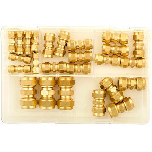 Assorted Imperial Brass Tube Couplings Box - 25 Pieces 31880 Connect New Assorted Imperial Brass Tube Couplings Box - 25 Pieces 31880 Connect New