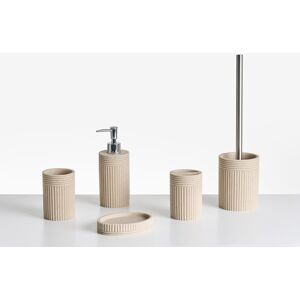 Beliani 5-Piece Bathroom Accessories Set Chancay Light Beige Beliani 5-Piece Bathroom Accessories Set Chancay Light Beige