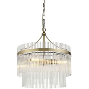 Loops Multi Arm Hanging Ceiling Pendant Light Antique Brass & Clear Glass 3x 7w E14 Loops Multi Arm Hanging Ceiling Pendant Light Antique Brass & Clear Glass 3x 7w E14