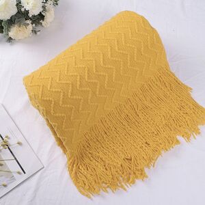Piccocasa 50\"X60\" Soft Knitted Throw Blanket Bed Sofa Couch Decorative Fringe Wave Pattern Piccocasa 50\"X60\" Soft Knitted Throw Blanket Bed Sofa Couch Decorative Fringe Wave Pattern