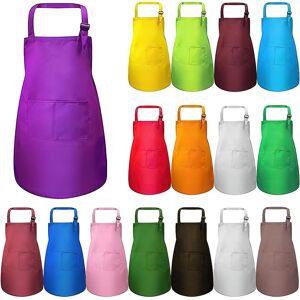 Lycn 16 Pieces Kids Apron For Painting, Kids Art Aprons With Pockets Bulk, Craf Lycn 16 Pieces Kids Apron For Painting, Kids Art Aprons With Pockets Bulk, Craf
