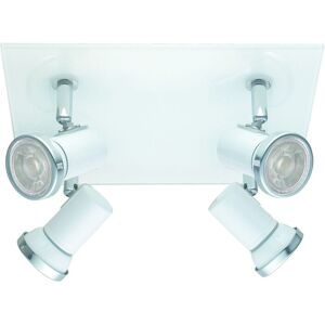 Loops Wall Flush Ceiling Light IP44 Bathroom White Chrome GU10 4x3.3W Loops Wall Flush Ceiling Light IP44 Bathroom White Chrome GU10 4x3.3W